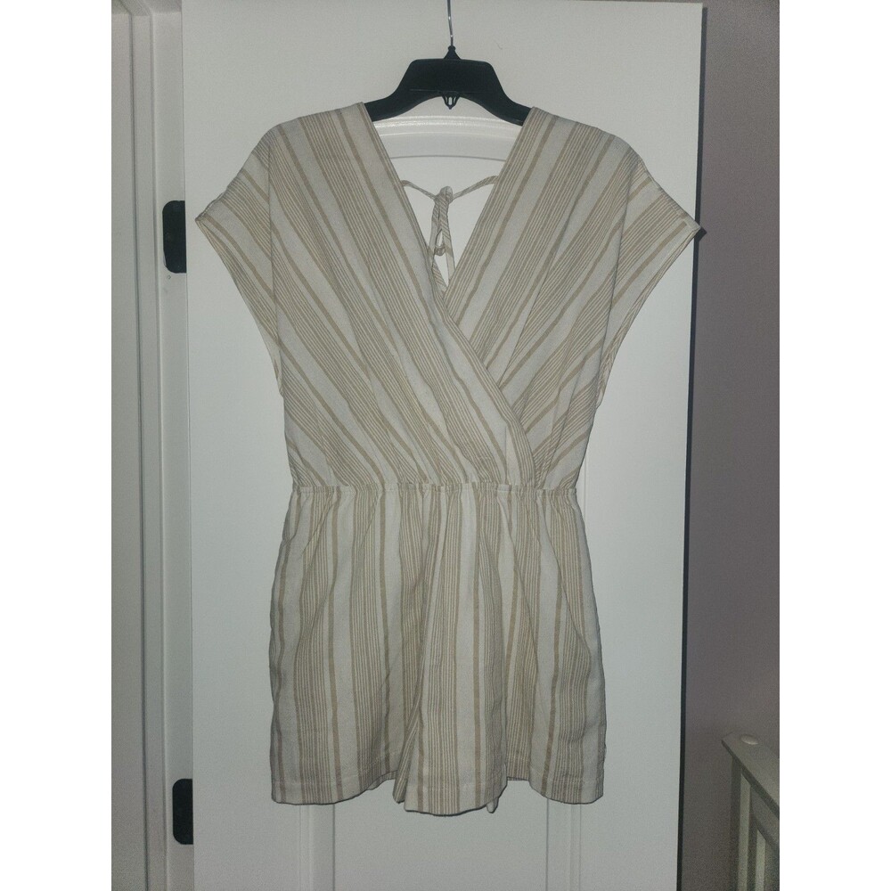 Sadie & Sage x Anthropologie Harmonize Romper Womens Size Small Beige Stripe NWT - Picture 5 of 11